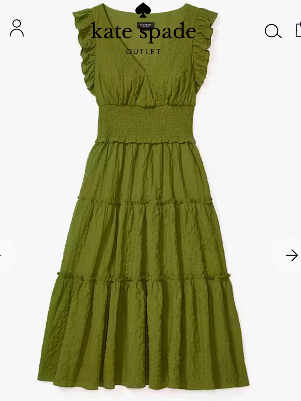 NWT Kate Spade Tiered Flutter Sleeve Dress Fairytale Green Small SOLD OUT